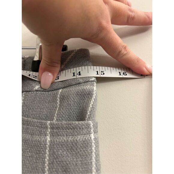 Express gray windowpane plaid Columnist pants size 00R - Picture 6 of 10